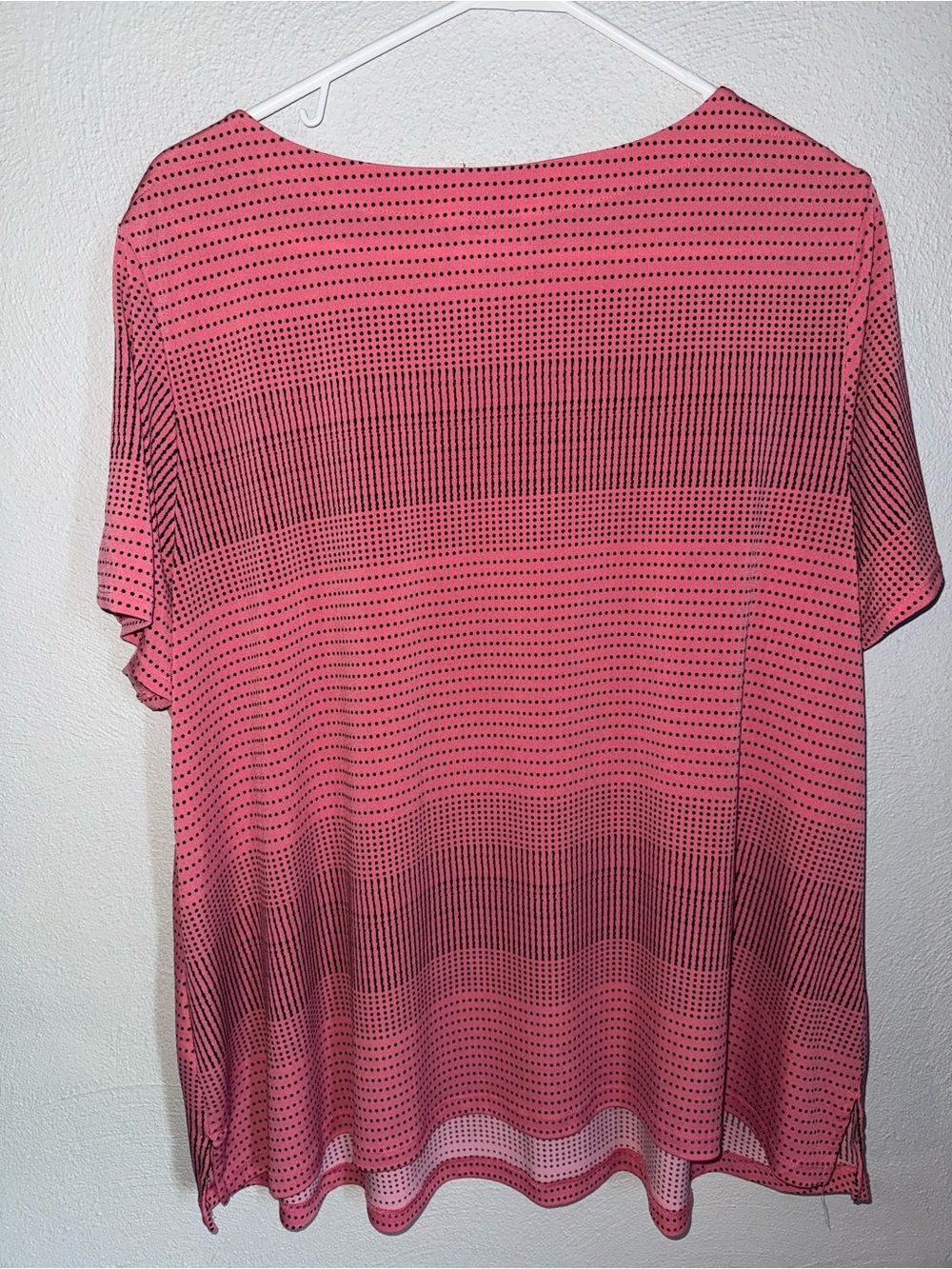 Liz Claiborne Rose-Pink Short Sleeve Dot-Stripe Top - Picture 4 of 6